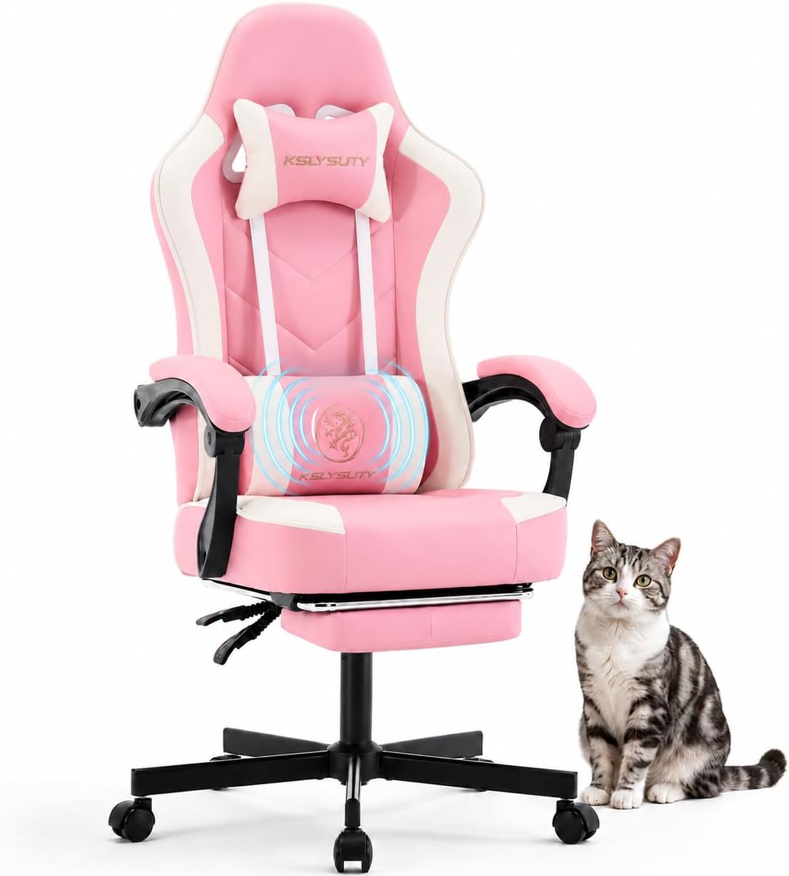 Gaming Chair Cushion - Kursi Gaming Ergonomis dengan Sandaran Tinggi,