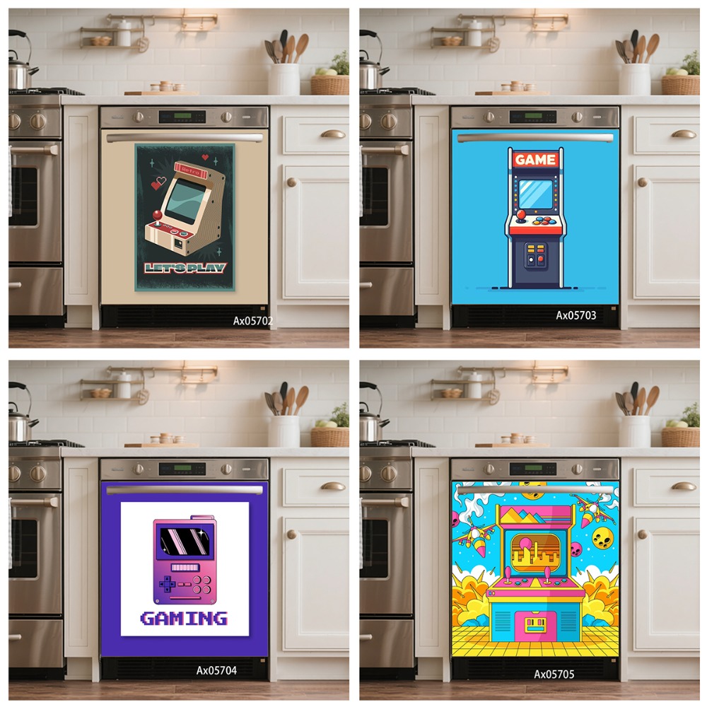 Gaming Console Windows - Stiker Pintu Mesin Cuci Piring Konsol