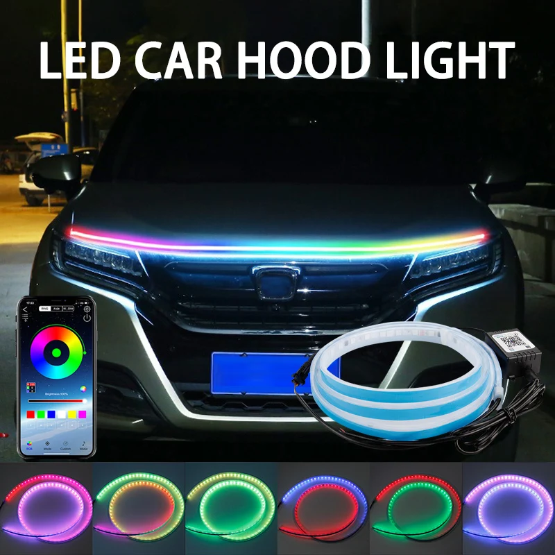 Led Gaming Light Strip - 120/150/180Cm Lampu Hias Kap Mobil Aplikasi