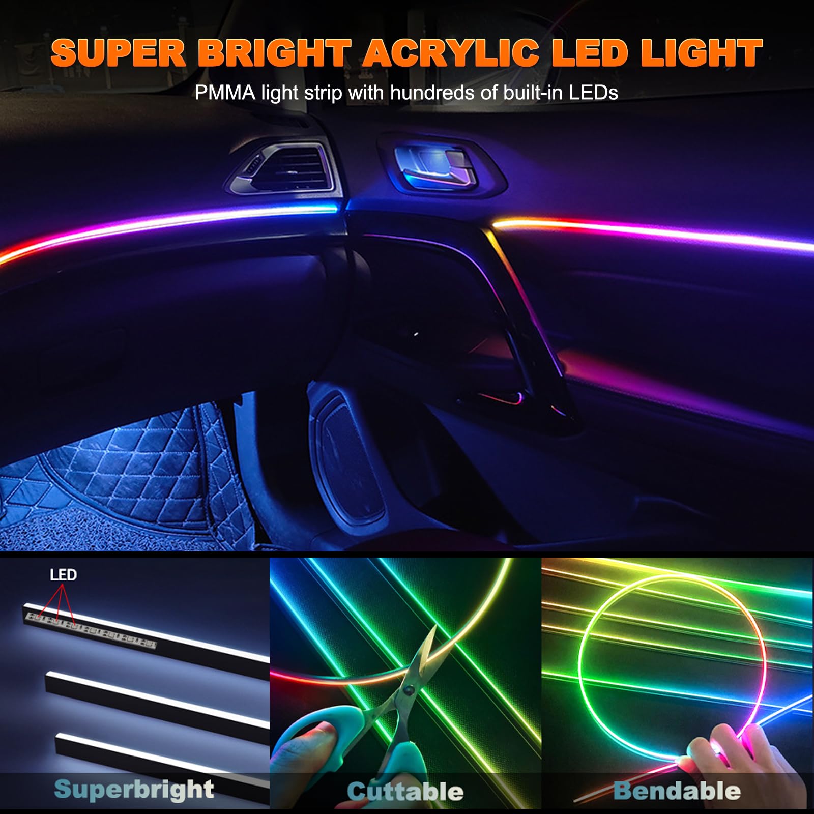 Lampu Strip Interior LED akril - Led Gaming Light Strip ulasan dan harga